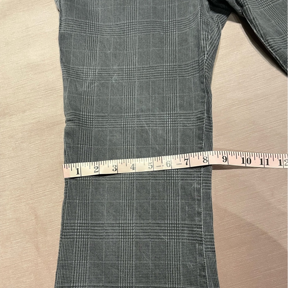 FRAME Le Crop Mini Boot checked mid-rise kick-flare jeans size 33 glen plaid - Picture 12 of 16
